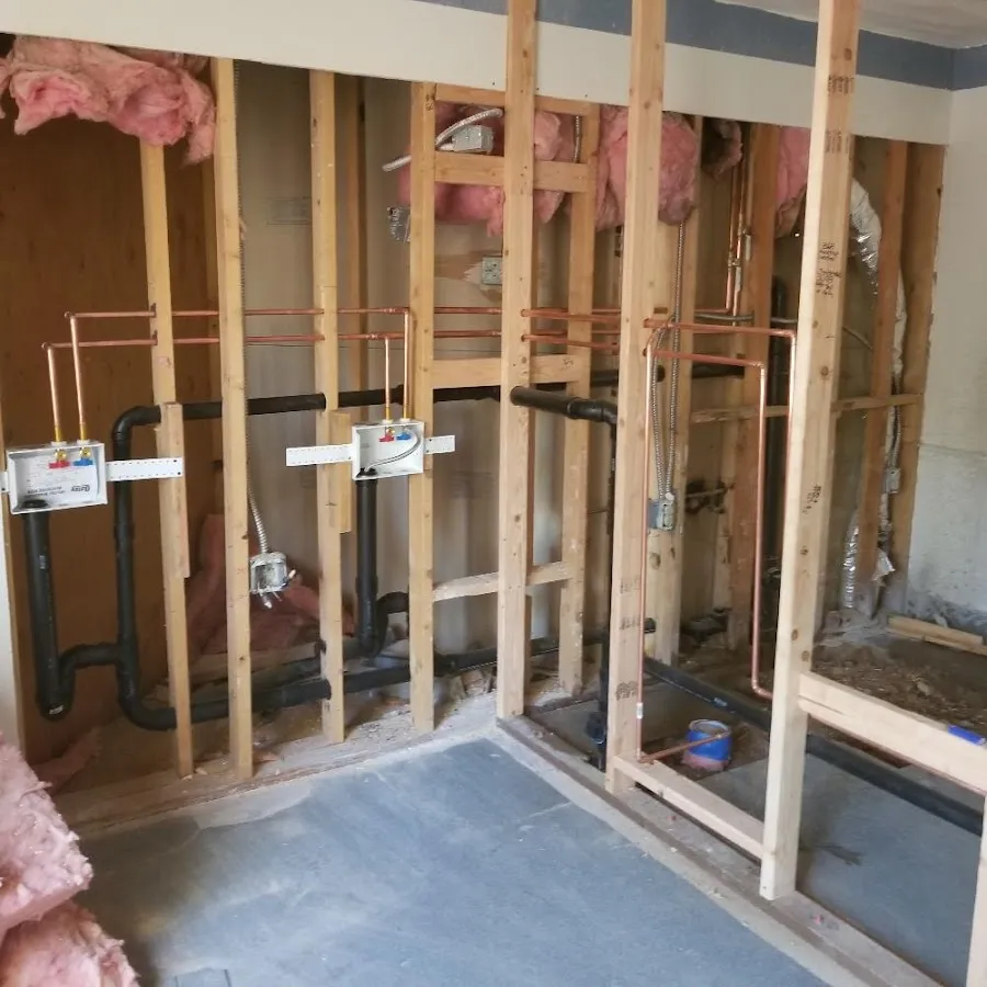 Copper pipe rough-in and plumbing installation in Rowland Heights